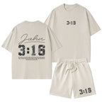 For God So Loved The World Camo Christian Washed T-Shirt & Shorts