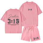 For God So Loved The World Camo Christian Washed T-Shirt & Shorts