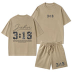 For God So Loved The World Camo Christian Washed T-Shirt & Shorts