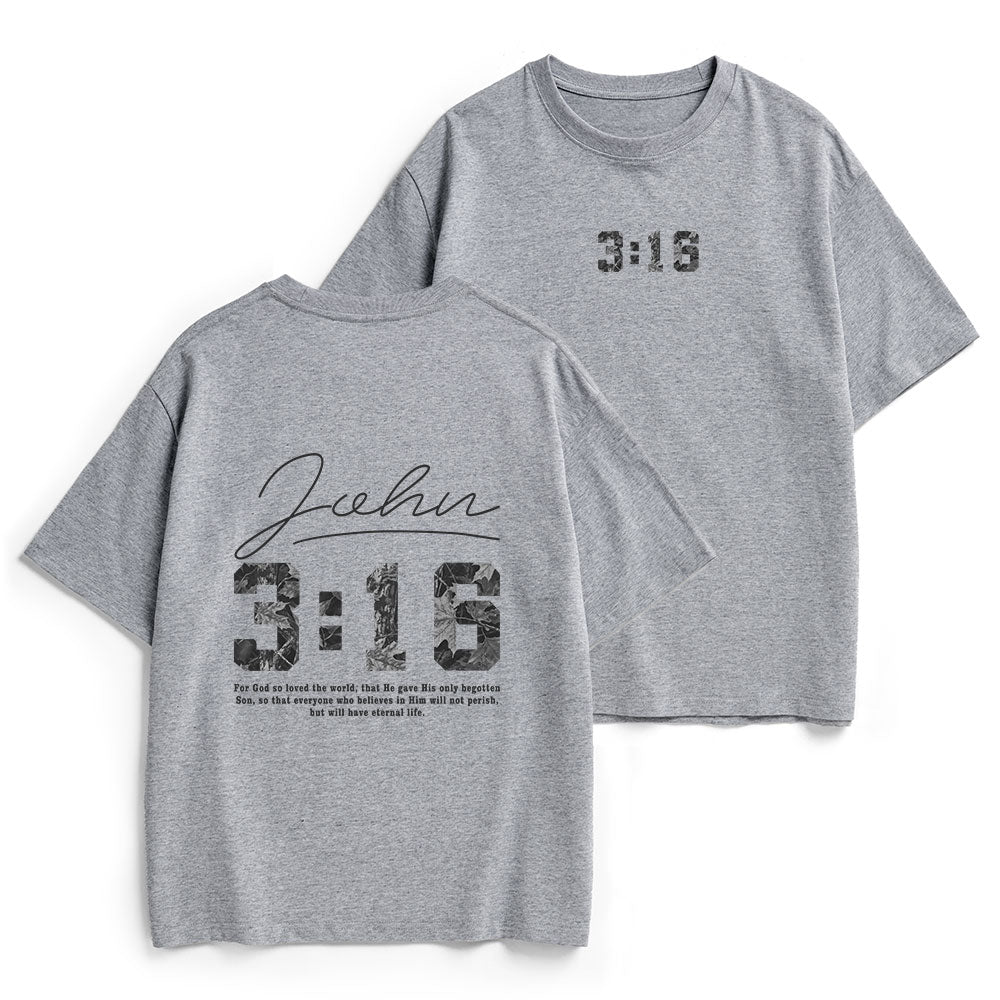 For God So Loved The World Camo Christian Heavy Cotton T-Shirt