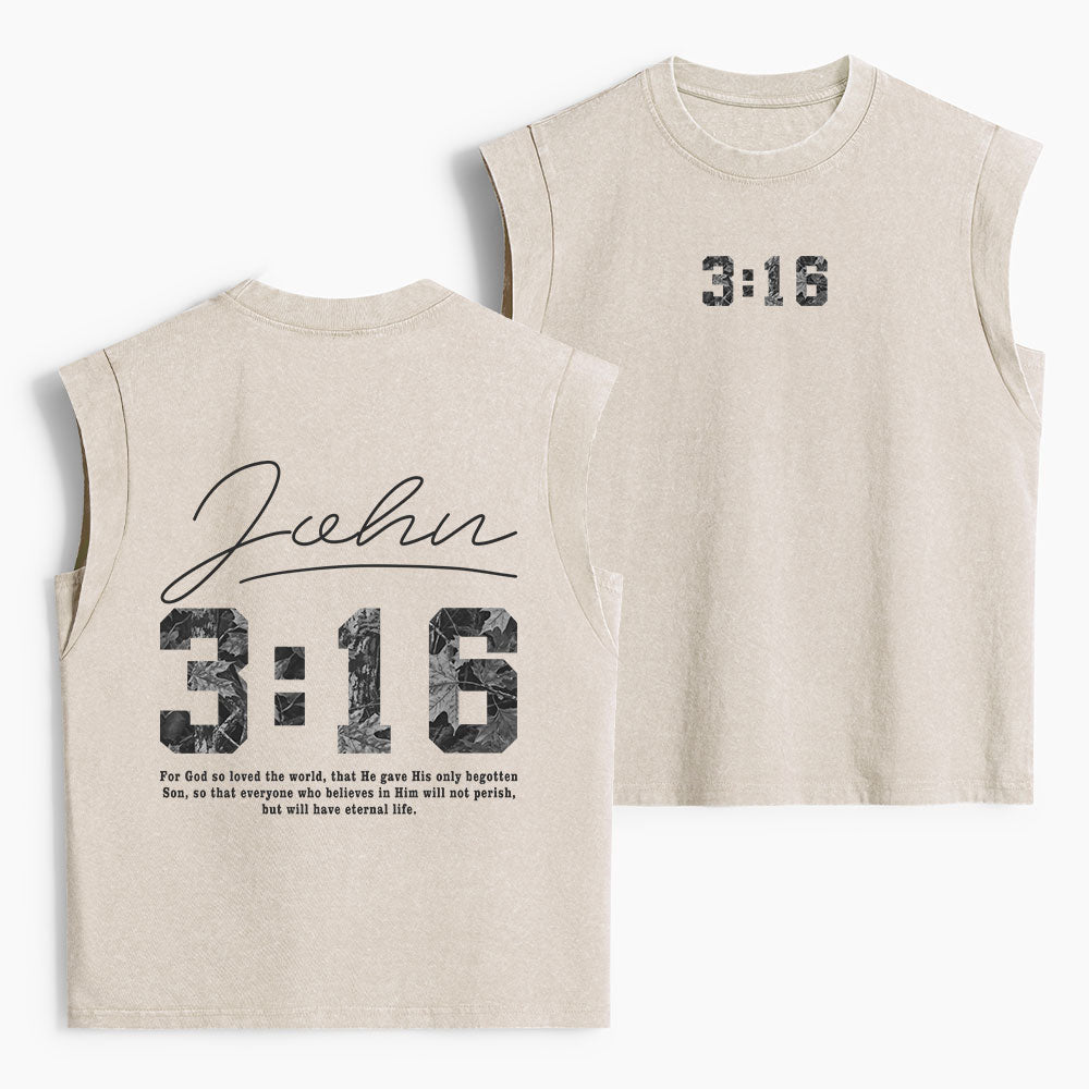 For God So Loved The World Camo Christian Women's Washed Tank Top