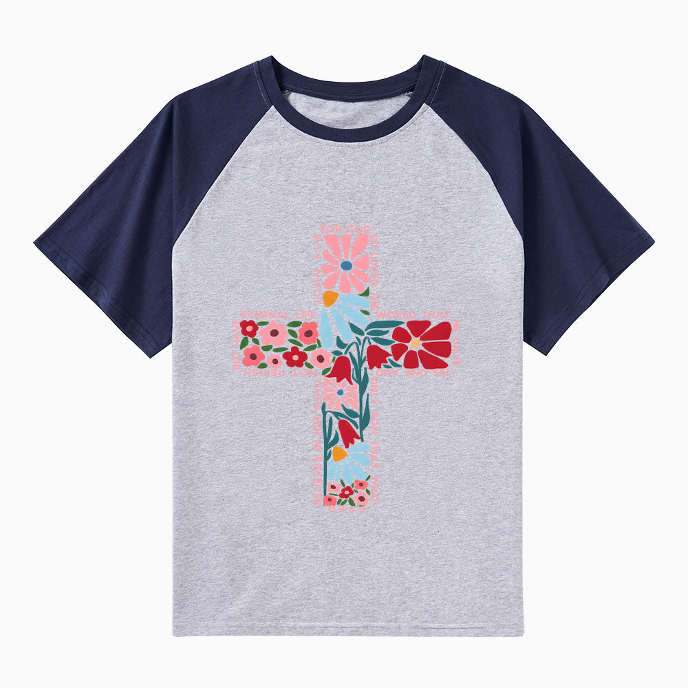 For God So Loved The World Christian Raglan Sleeve T-Shirt
