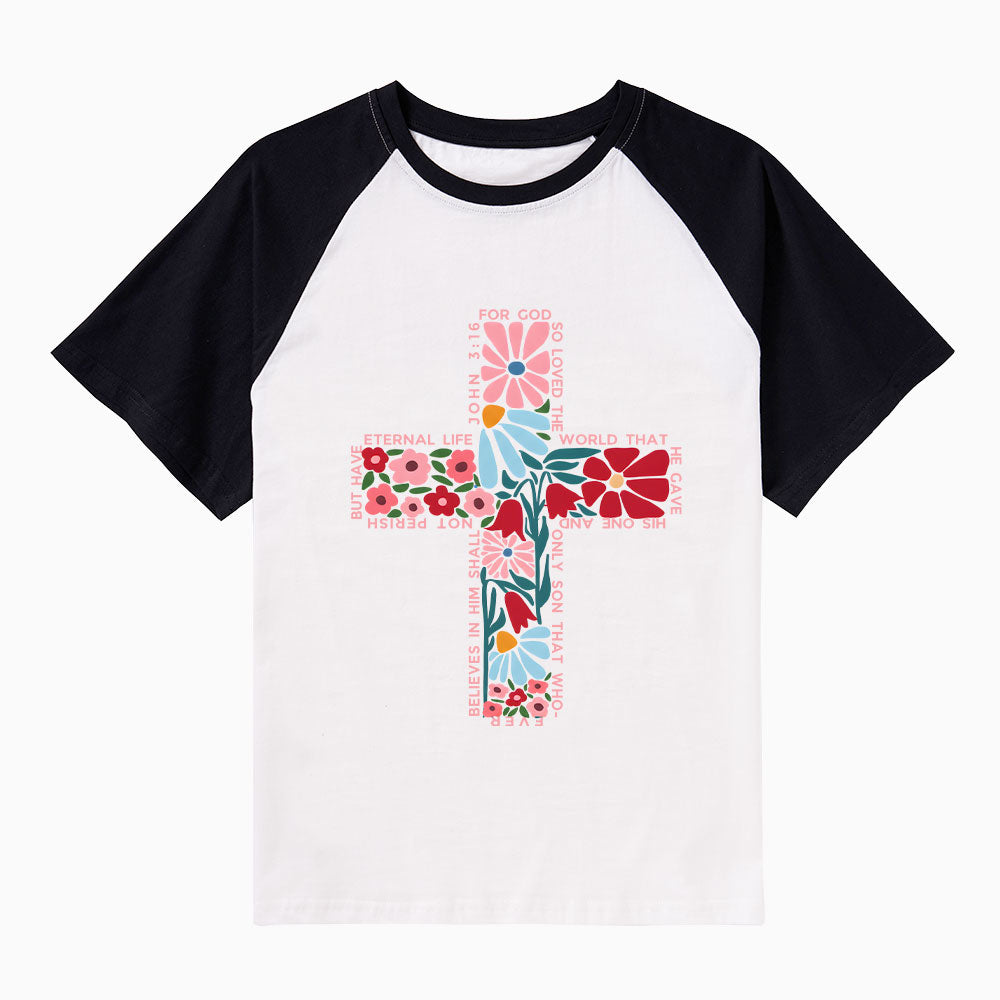 For God So Loved The World Christian Raglan Sleeve T-Shirt