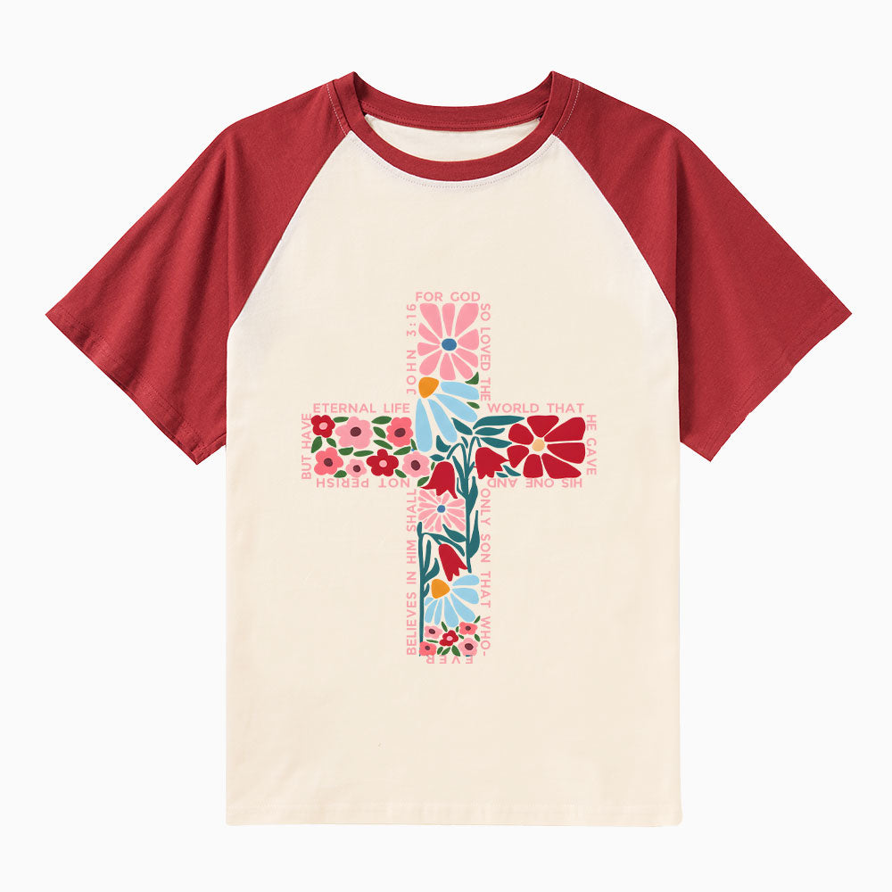 For God So Loved The World Christian Raglan Sleeve T-Shirt