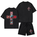 For God So Loved The World Christian Washed T-Shirt & Shorts