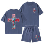 For God So Loved The World Christian Washed T-Shirt & Shorts