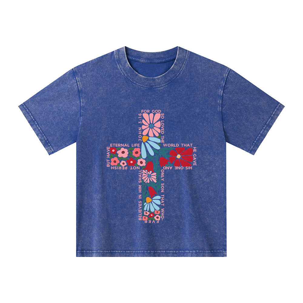 For God So Loved The World Christian Washed T-Shirt