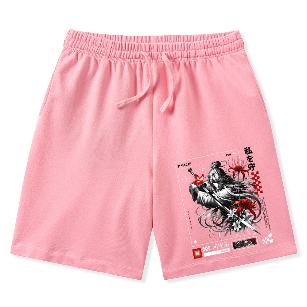 For You Are With Me Christian Washed Shorts