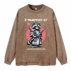 Fought The Good Fight Raccoon Washed Long Sleeve T-Shirt