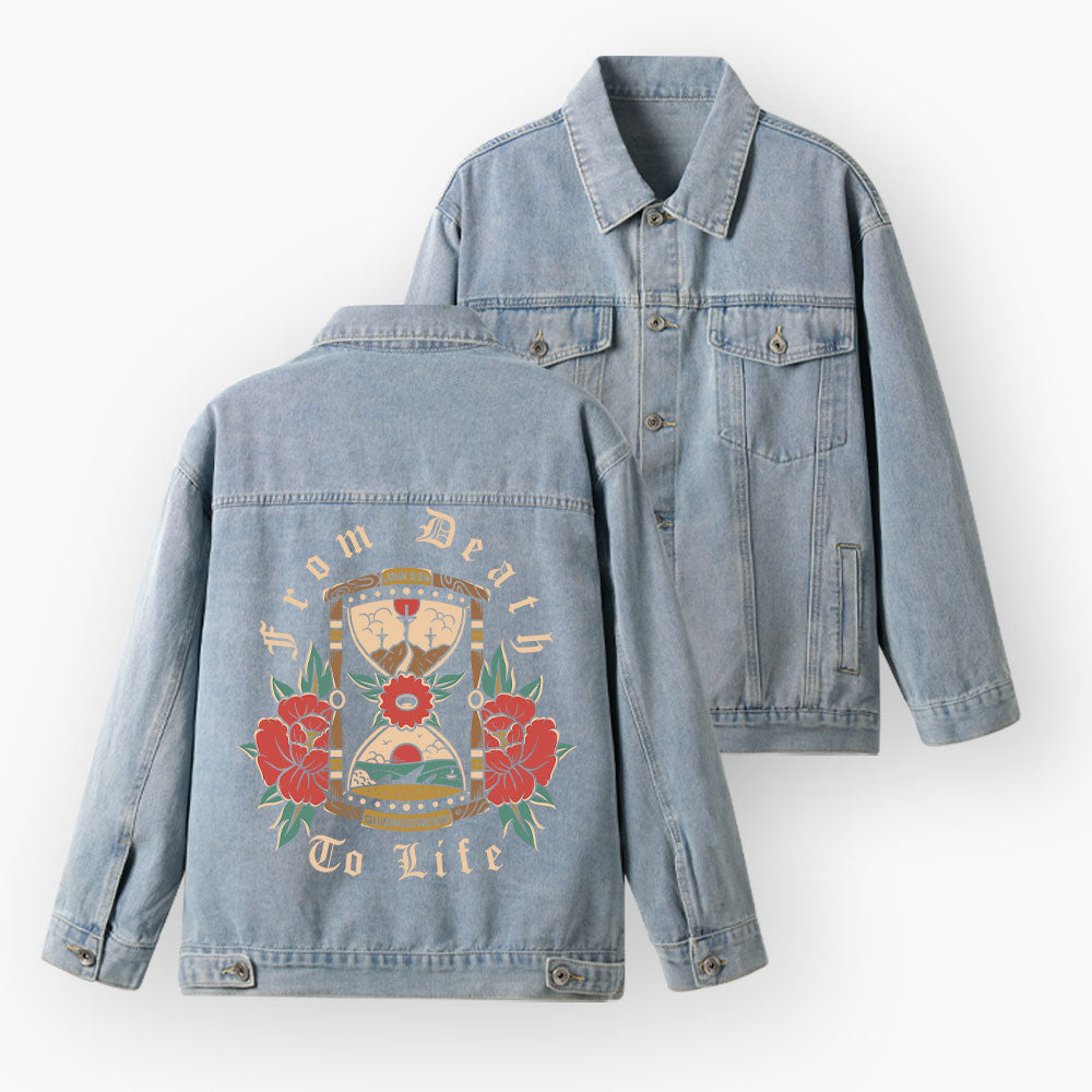 From Death To Life Christian Denim Jacket
