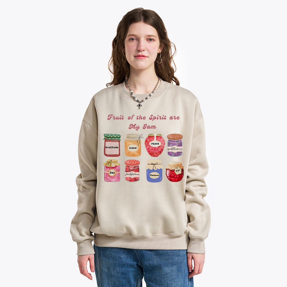 Fruit Of The Spirit Are My Jam Christian Fleece Sweatshirt