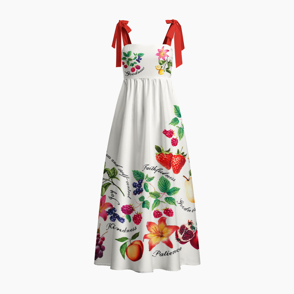 Fruit Of The Spirit Chrisitan Tie Shoulder Maxi Dress