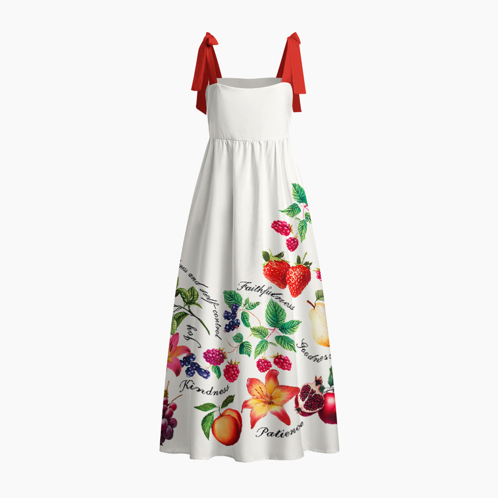Fruit Of The Spirit Chrisitan Tie Shoulder Maxi Dress