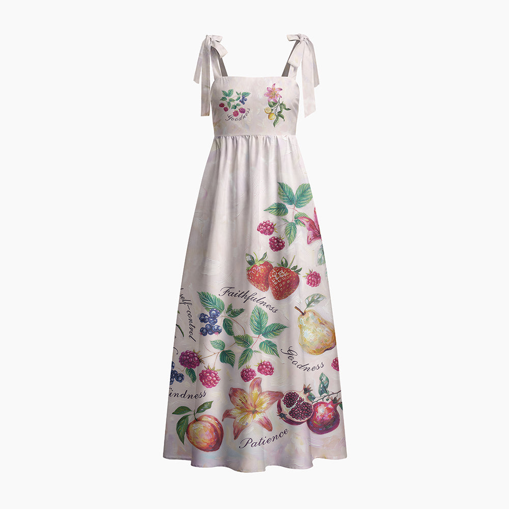 Fruit Of The Spirit Chrisitan Tie Shoulder Maxi Dress