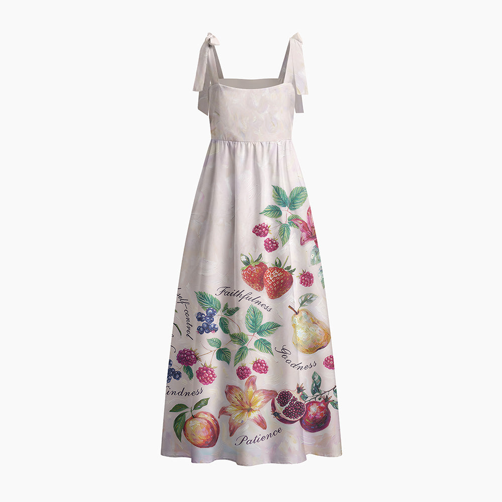 Fruit Of The Spirit Chrisitan Tie Shoulder Maxi Dress