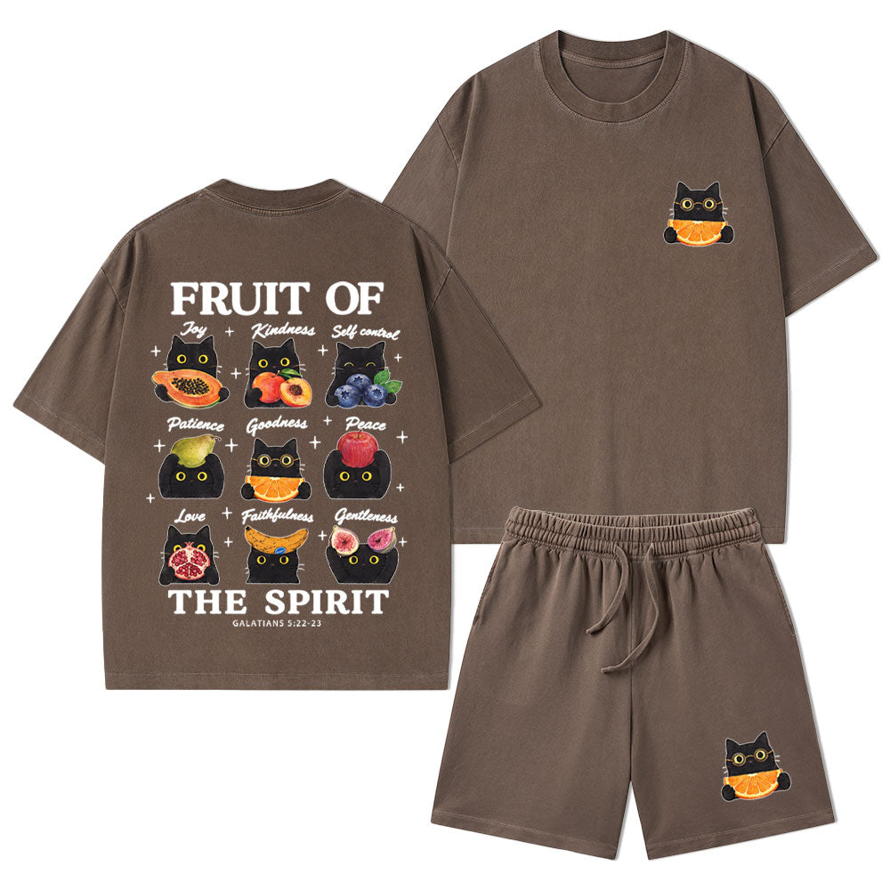 Fruit Of The Spirit Christian Washed T-Shirt & Shorts
