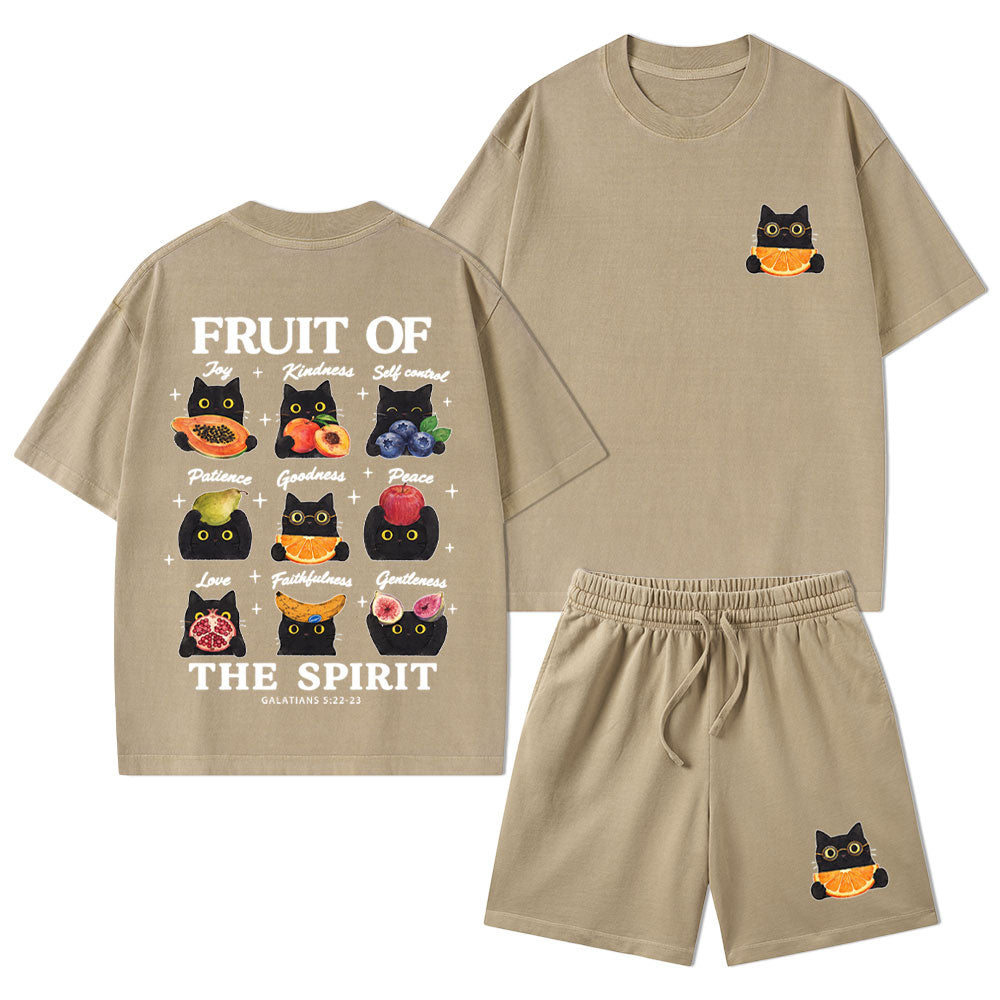 Fruit Of The Spirit Christian Washed T-Shirt & Shorts
