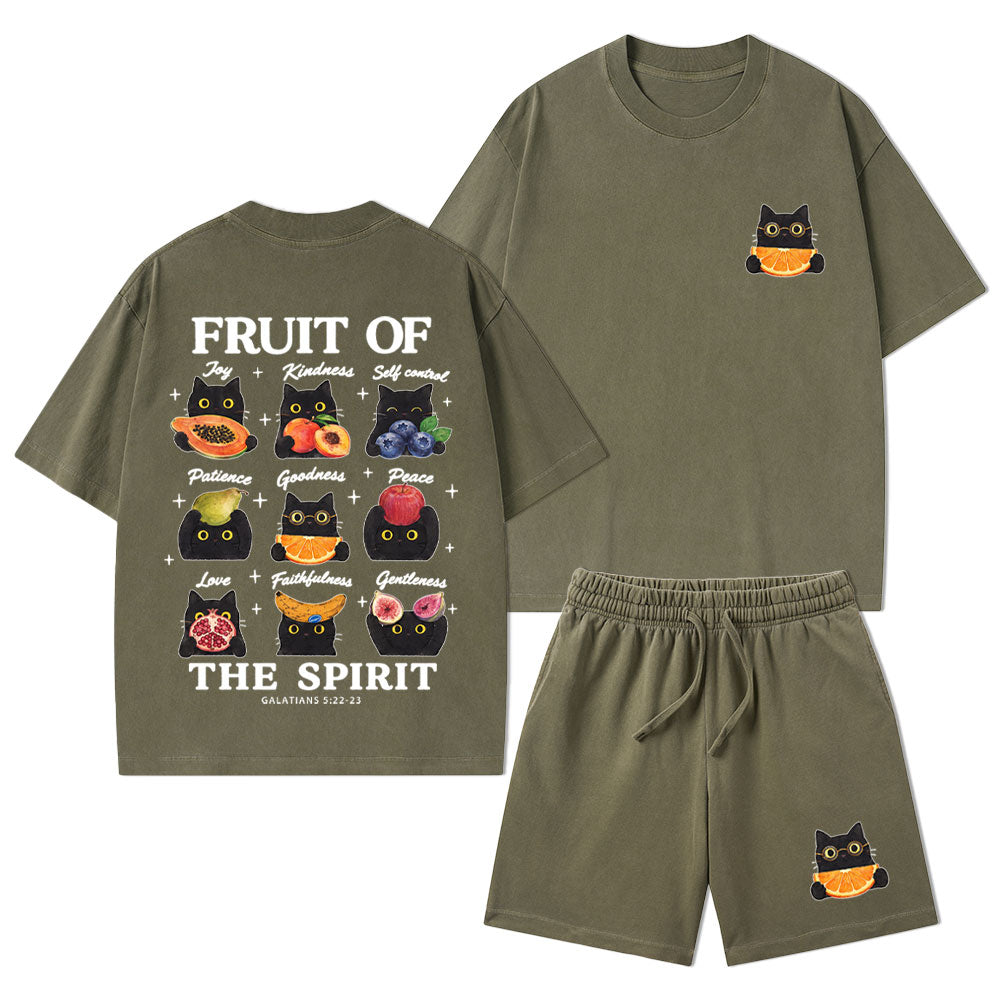 Fruit Of The Spirit Christian Washed T-Shirt & Shorts