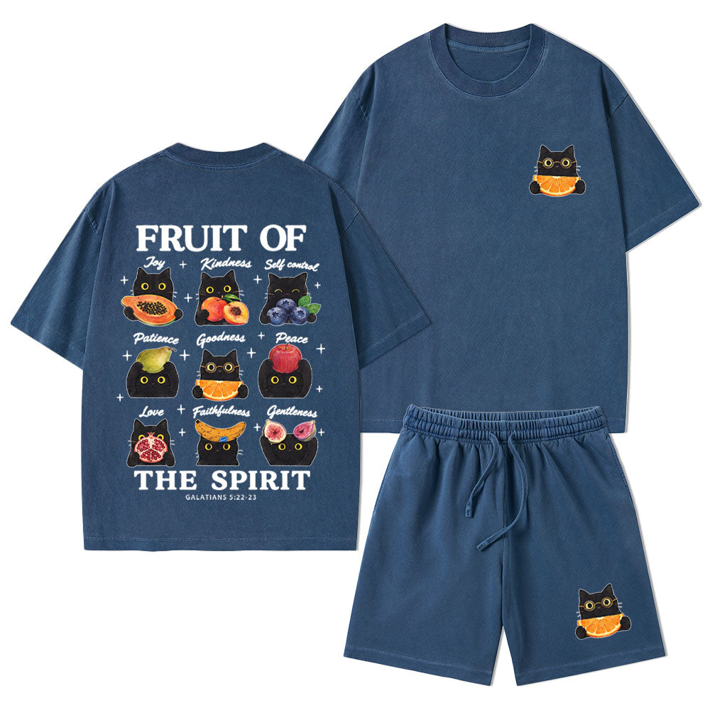 Fruit Of The Spirit Christian Washed T-Shirt & Shorts