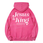 Jesus Is King Christian Washed Hoodie