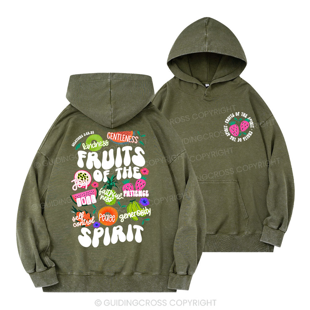 Fruit Of The Spirit Christian Washed Hoodie