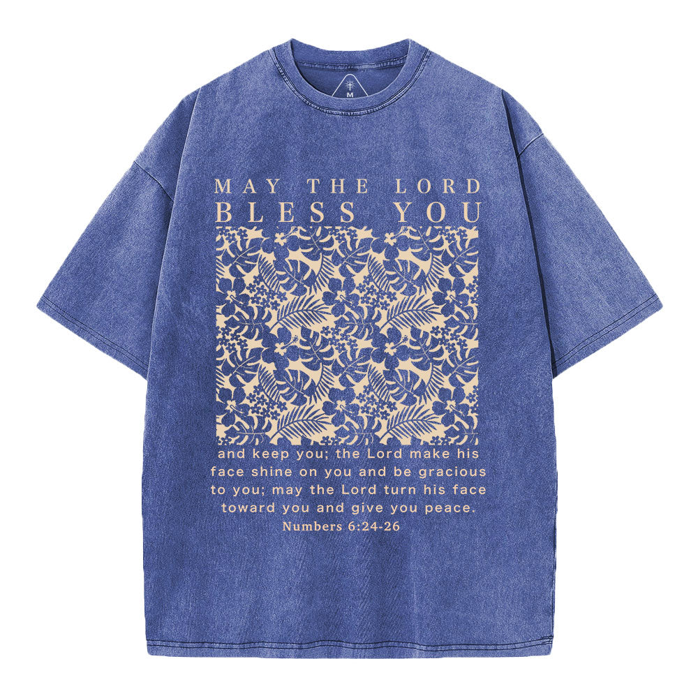 May The Lord Blessed You Christian Washed T-Shirt