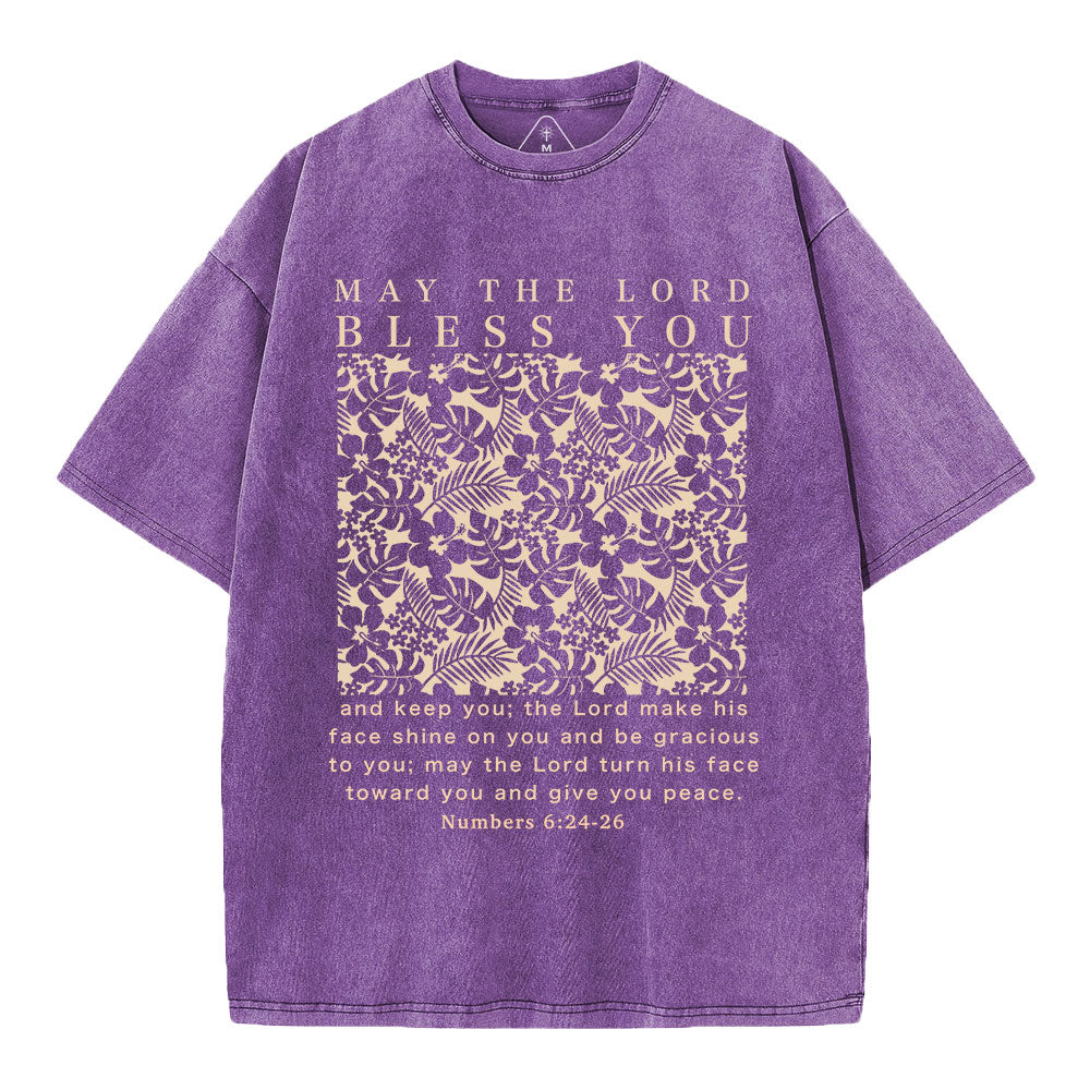 May The Lord Blessed You Christian Washed T-Shirt
