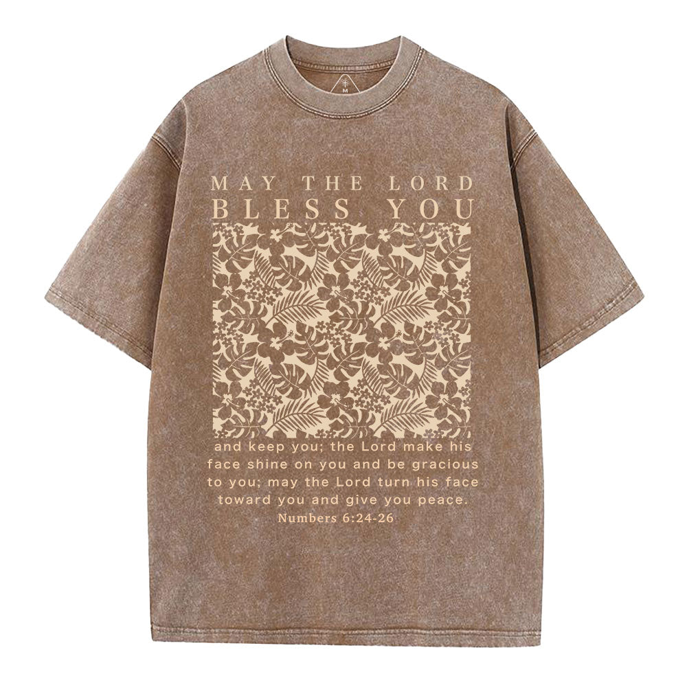 May The Lord Blessed You Christian Washed T-Shirt