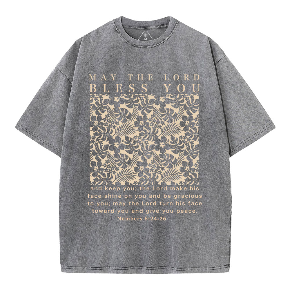 May The Lord Blessed You Christian Washed T-Shirt