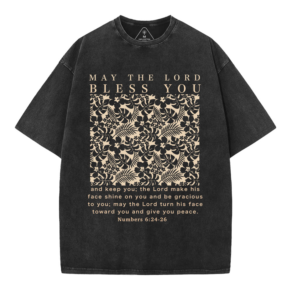 May The Lord Blessed You Christian Washed T-Shirt