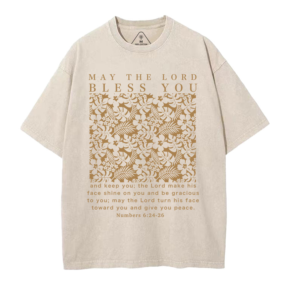 May The Lord Blessed You Christian Washed T-Shirt