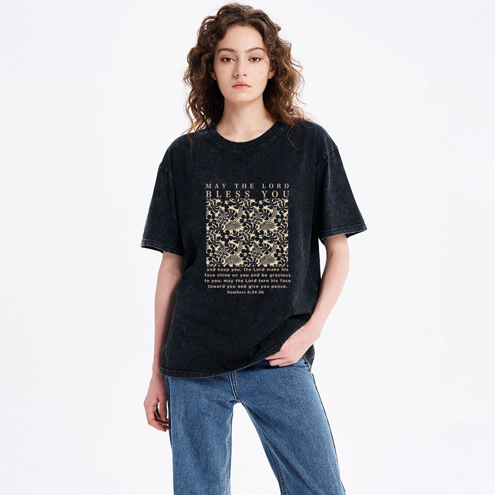 May The Lord Blessed You Christian Washed T-Shirt