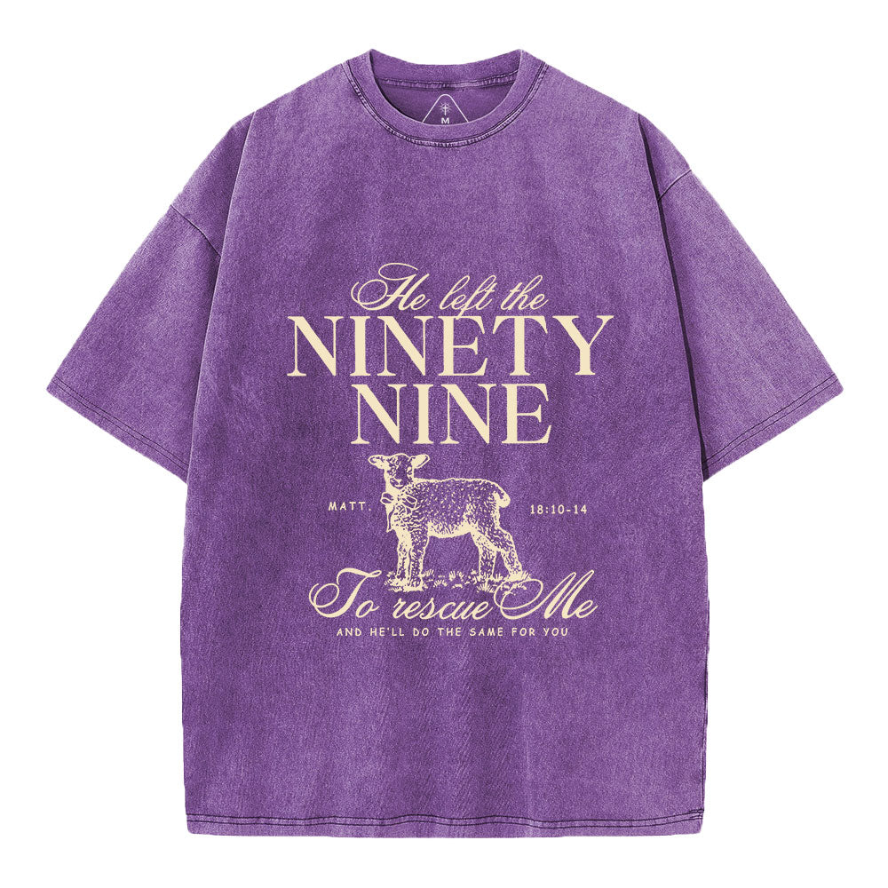 He Left The 99 To Rescues Me Christian Washed T-Shirt