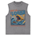 Get In Loser We Are Doing God's Will Christian Washed Tank Top