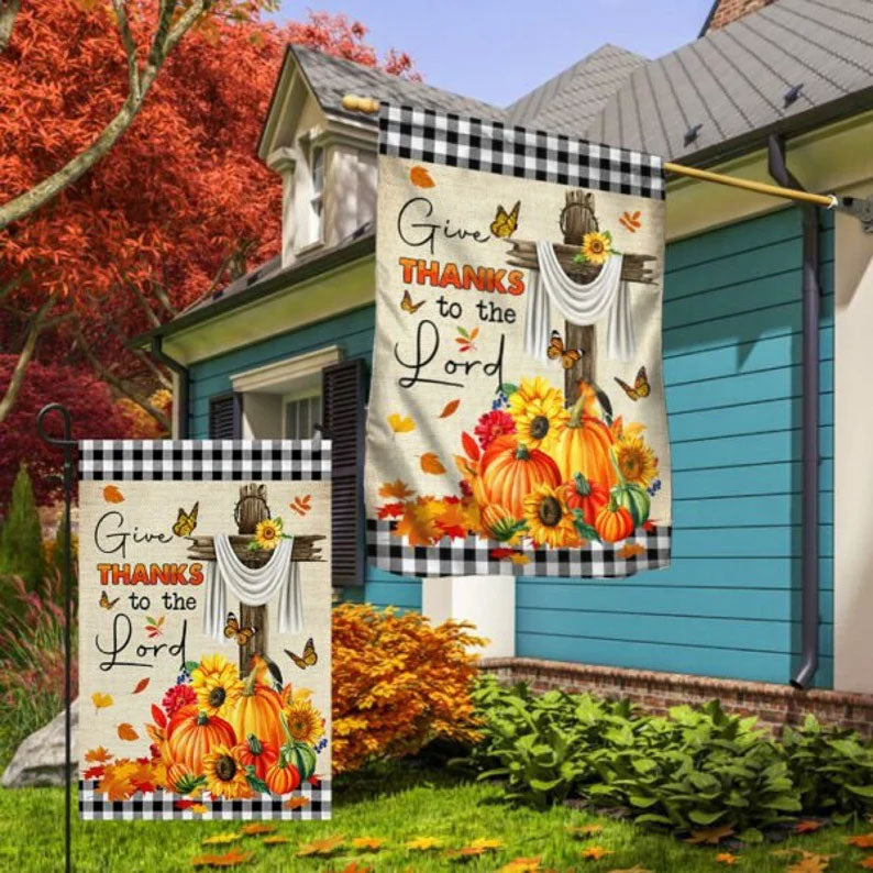 Give Thanks To The Lord Thanksgiving Flag