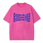 Go And Make Disciples Christian Puff Printed Washed T-Shirt
