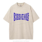Go And Make Disciples Christian Puff Printed Washed T-Shirt