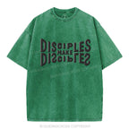 Go And Make Disciples Christian Puff Printed Washed T-Shirt