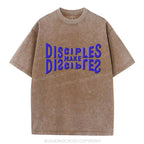 Go And Make Disciples Christian Puff Printed Washed T-Shirt