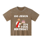 Go Jesus It's Your Birthday Christian Kid Washed T-Shirt