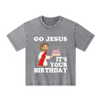 Go Jesus It's Your Birthday Christian Kid Washed T-Shirt