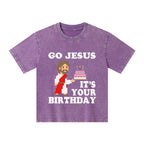 Go Jesus It's Your Birthday Christian Kid Washed T-Shirt