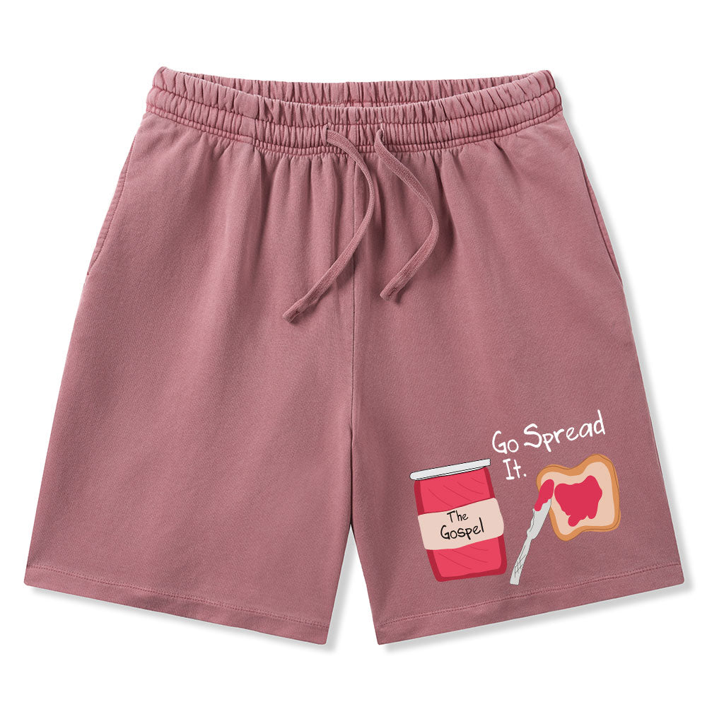 Go Spread It Christian Washed Shorts