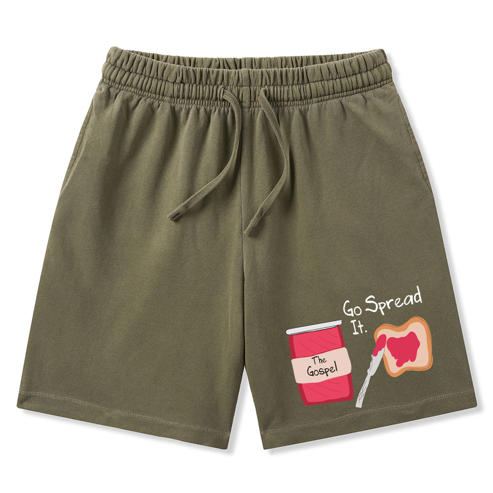 Go Spread It Christian Washed Shorts
