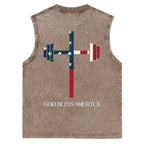 God Bless America Christian Washed Tank Top