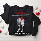 Perseonalized God Bless The Broken Road That Led Me Straight To You Christian Couple Sweatshirt
