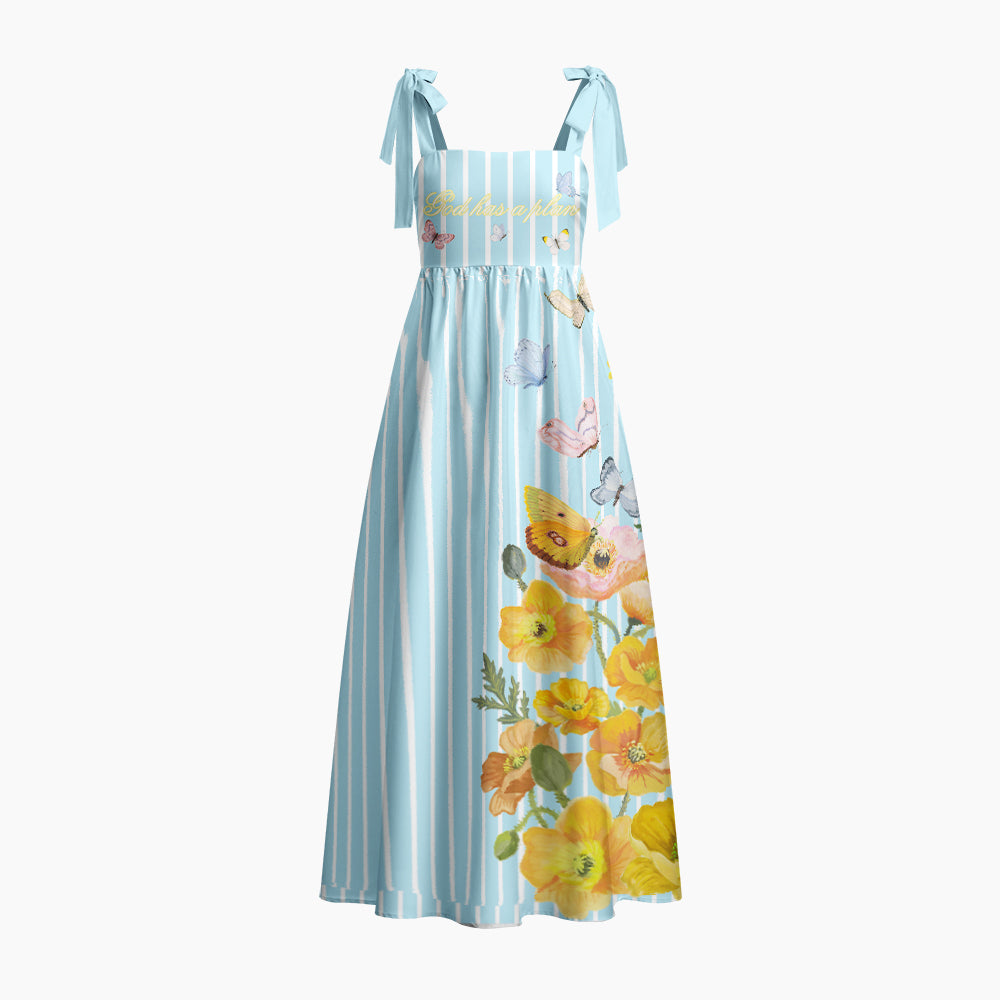 God Has A Plan Chrisitan Tie Shoulder Maxi Dress
