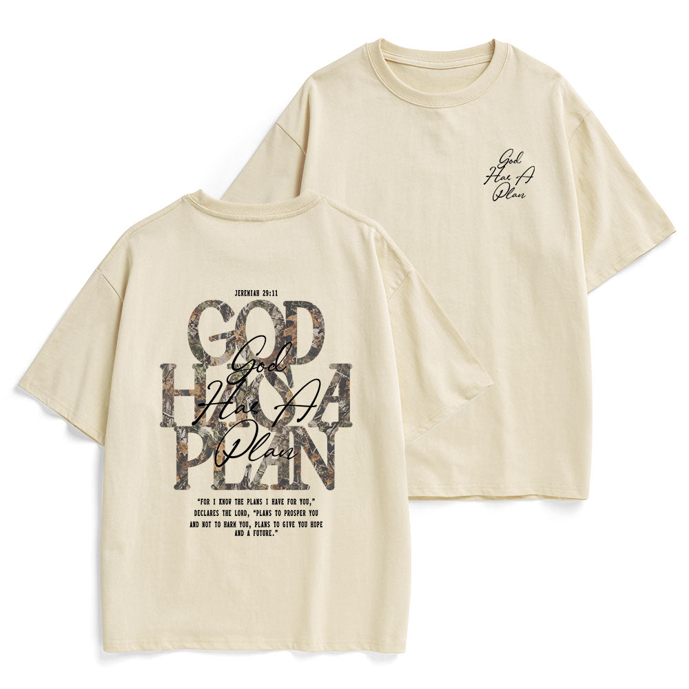 God Has A Plan Christian Heavy Cotton T-Shirt