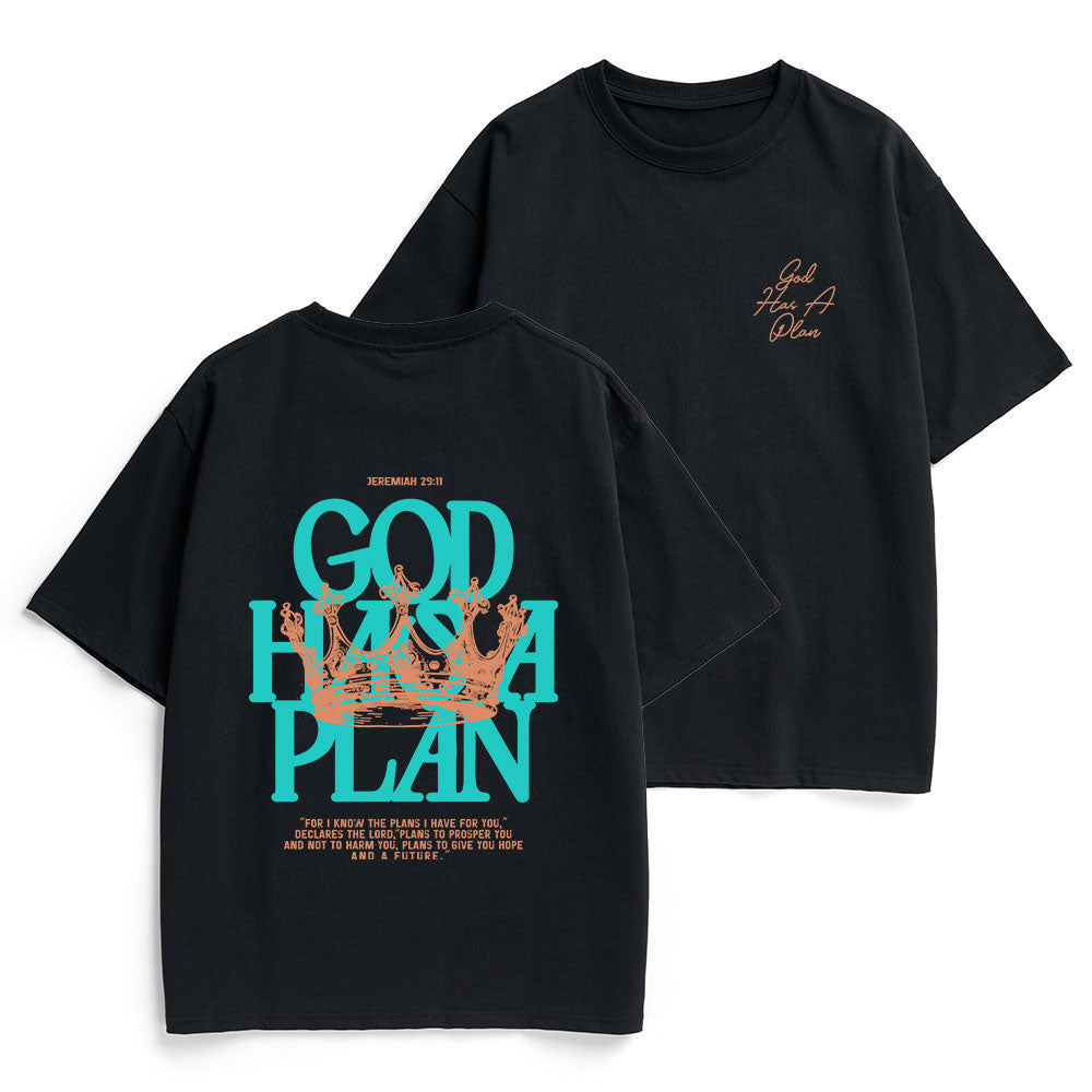 God Has A Plan Christian Heavy Cotton T-Shirt