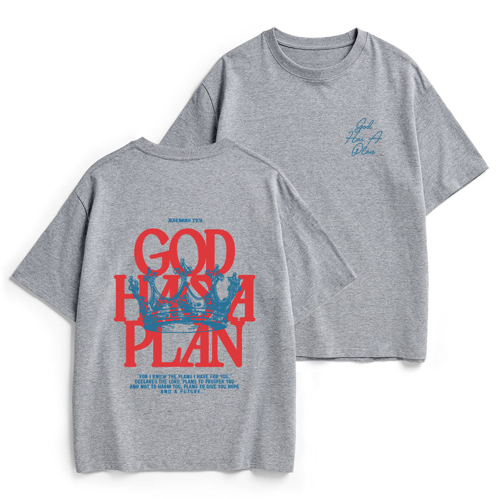 God Has A Plan Christian Heavy Cotton T-Shirt